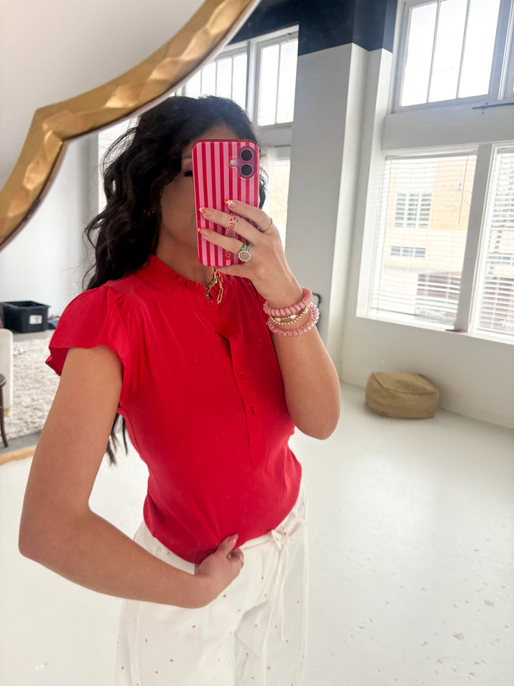 RED FITTED TOP-8