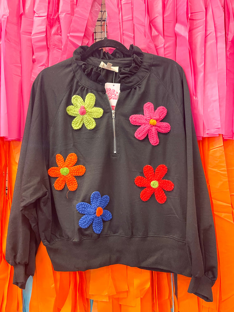 NEW FLORAL ZIP UP PULLOVER 3