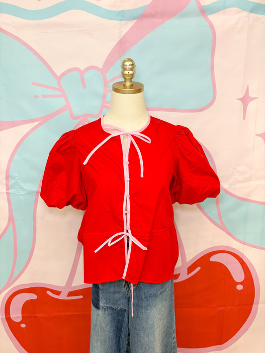 RED WITH PINK TRIM