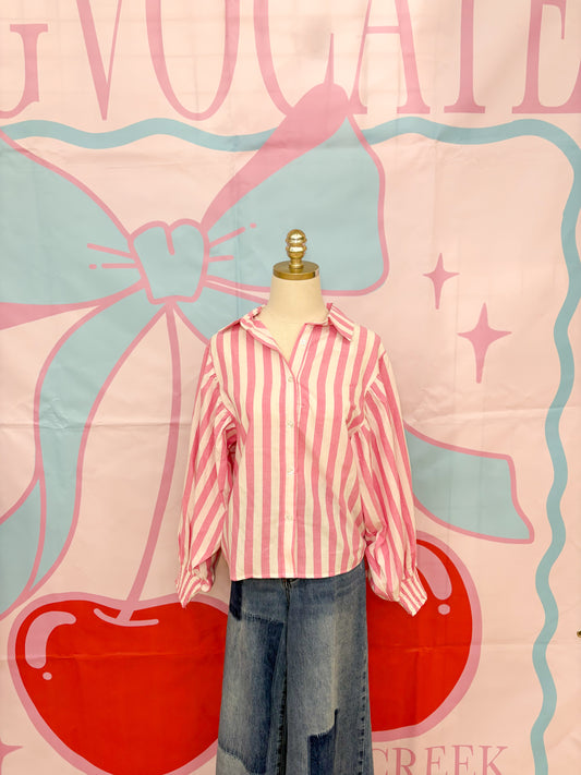 PINK STRIPED TOP