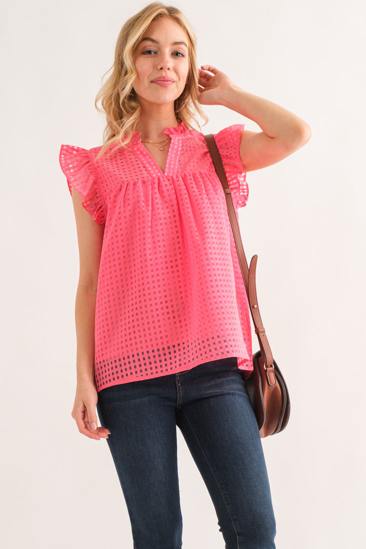 PINK CHECKERED TOP