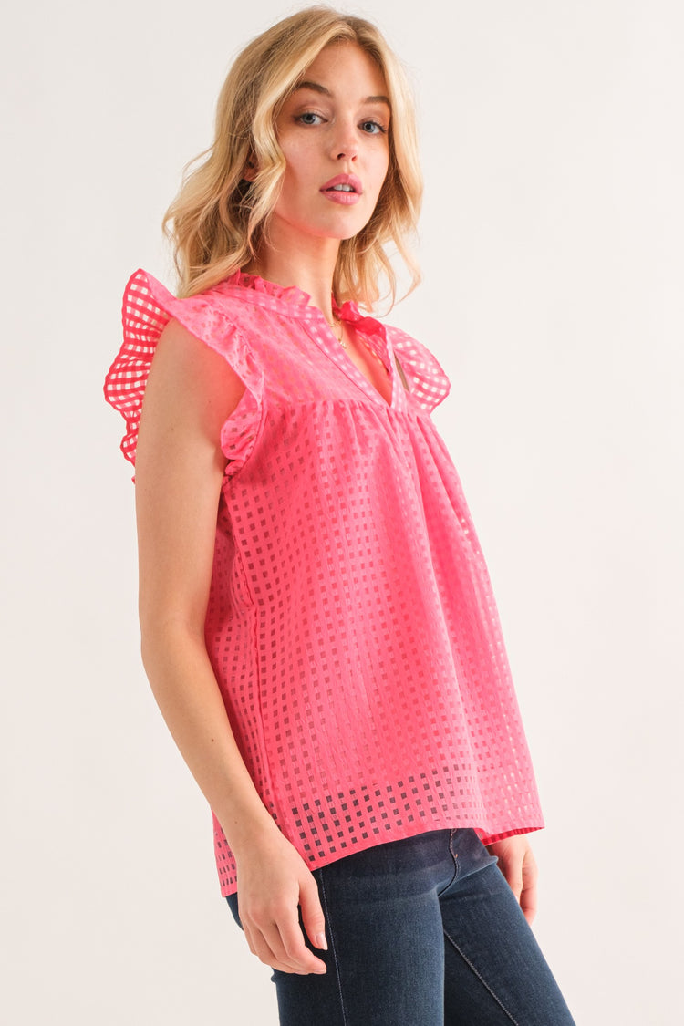 PINK CHECKERED TOP