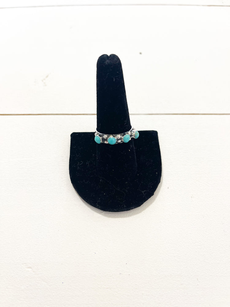 Turquoise Circle Stack Ring