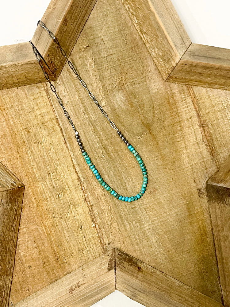 TURQUOISE CHAIN NECKLACE