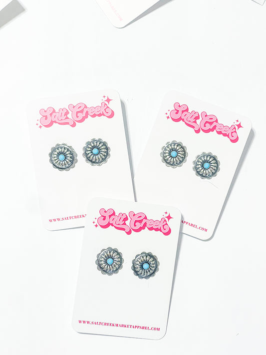 KINGMAN TURQUOISE STUD EARRINGS